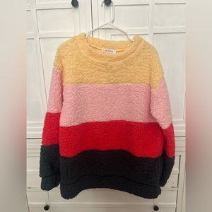 Ces Femme Color Block Fluffy Sweater size Medium but is oversized